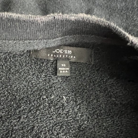 Joe's Jeans Bibiana Pullover XS Black Sweatshirt Distressed Destroyed Holes Used - Picture 11 of 13